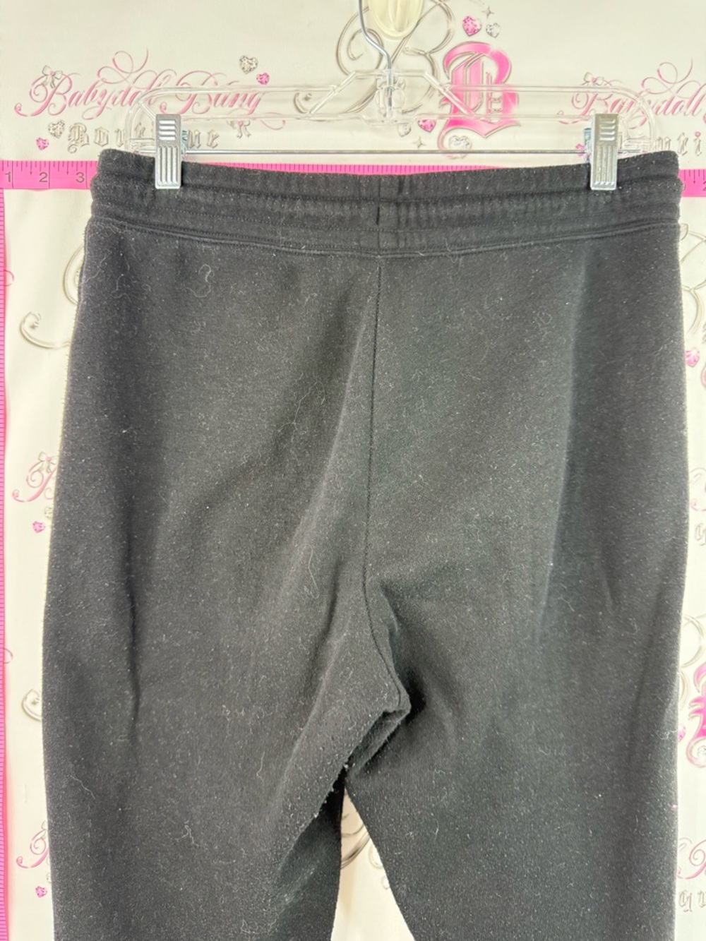 George Drawstring Jogger Track Pants Black lounge wear cozy comfortable cuffed - Picture 6 of 10